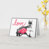 Zwergschnauzer-Gruß-Karte Karte (Gelbe Blume)