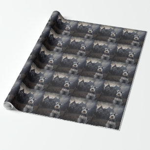 Zwergschnauzer Halloween Gruselig Geschenkpapier