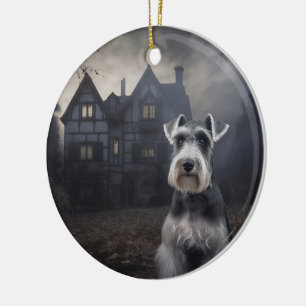 Zwergschnauzer Halloween Gruselig Keramik Ornament