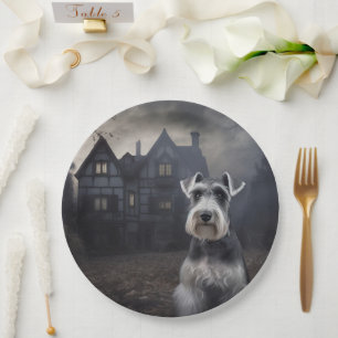 Zwergschnauzer Halloween Gruselig Pappteller