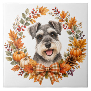 Zwergschnauzer Herbst Fliese
