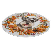 Zwergschnauzer Herbst Schneidebrett (Ecke)