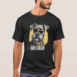 Zwergschnauzer-Hund mit Sonnenbrille Hunderasse T-Shirt
