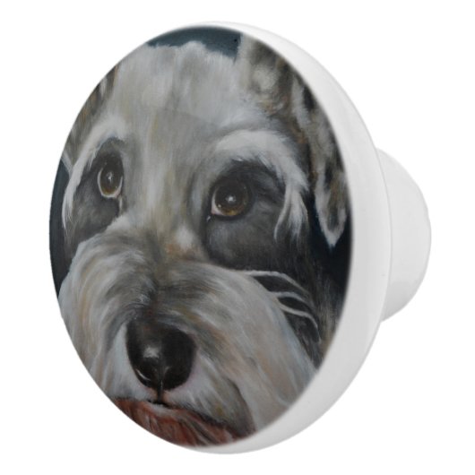 Zwergschnauzer Keramikknauf (Rechts)