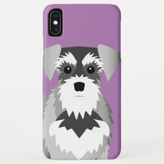 Zwergschnauzer-kundenspezifische Hintergrund-Farbe Case-Mate iPhone Hülle (Rückseite)