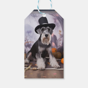 Zwergschnauzer Kürbisse Halloween Gruselig Geschenkanhänger