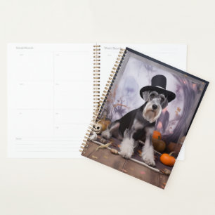 Zwergschnauzer Kürbisse Halloween Gruselig Planer