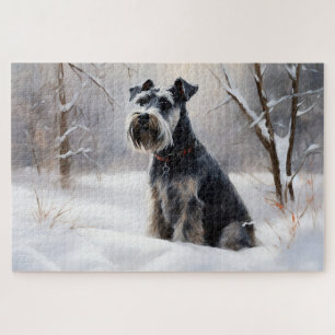 Zwergschnauzer Lass es schneien Weihnachten Puzzle