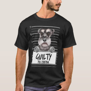 Zwergschnauzer-Mugshot-schuldiger Hund T-Shirt