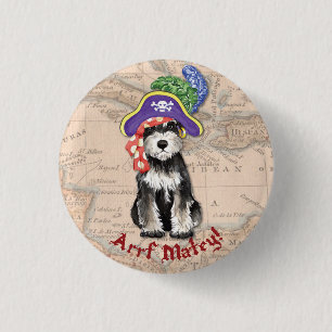 Zwergschnauzer-Pirat Button