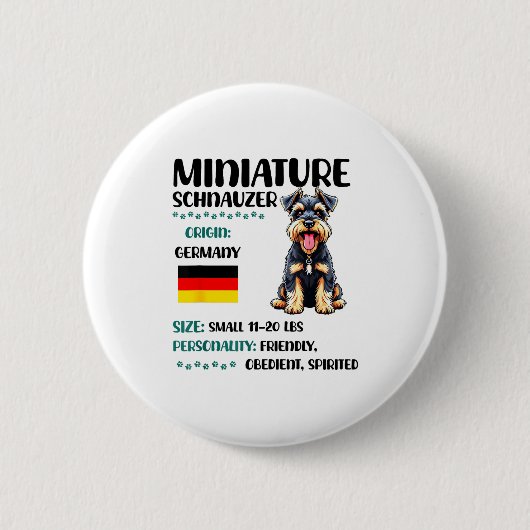 Zwergschnauzer Ursprung Lustiger Zwergschnauzer Lo Button (Vorderseite)