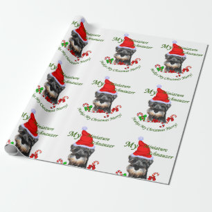 Zwergschnauzer-Weihnachten fröhlich Geschenkpapier