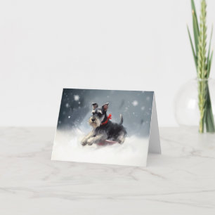 Zwergschnauzer Weihnachten Schnee Winter Karte