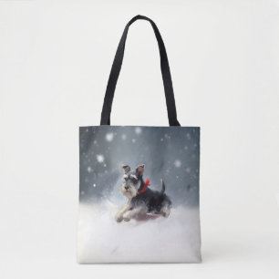 Zwergschnauzer Weihnachten Schnee Winter Tasche