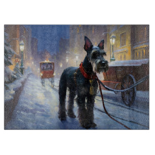 Zwergschnauzer Weihnachtsfestzeit Schneidebrett