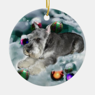 Zwergschnauzer-Weihnachtsgeschenk-Verzierung Keramik Ornament