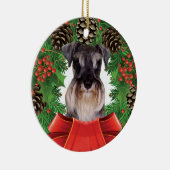 Zwergschnauzer-Weihnachtsverzierung Keramik Ornament (Rechts)