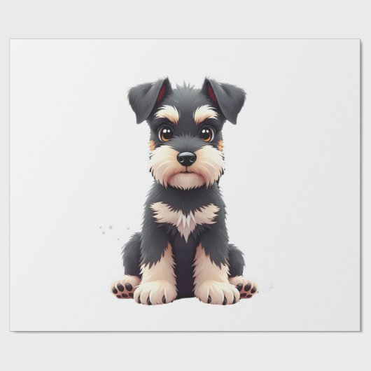 Zwergschnauzer-Welpe (2) Geschenkpapier (Flach)
