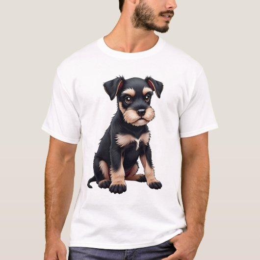 Zwergschnauzer-Welpe (3) T-Shirt (Vorderseite)