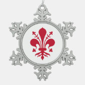 Zwergschneeflocken mit florentinischer Flagge Schneeflocken Zinn-Ornament (Vorderseite)