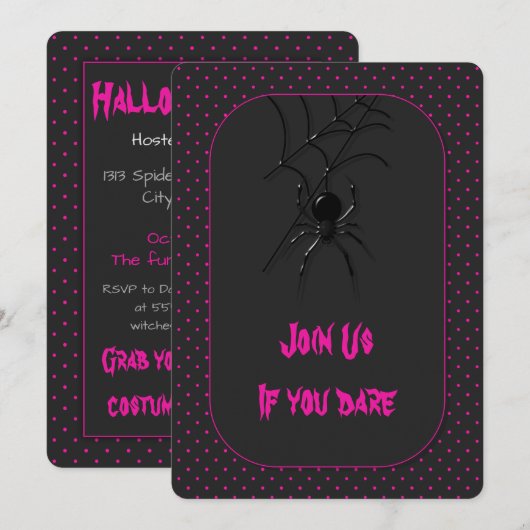 Zwergspinne Einladung (Vorne/Hinten)