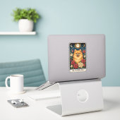 Zwergspitz Aufkleber (Laptop auf Schreibtisch)