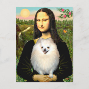 Zwergspitz (creme) - Mona Lisa Postkarte