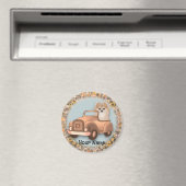 Zwergspitz Hund fährt Auto Magnet (In Situ (Geschirrspüler))