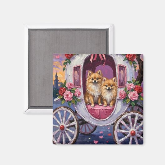 Zwergspitz Hund Valentinstag Magnet (Vorderseite/Rückseite)