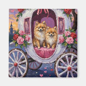 Zwergspitz Hund Valentinstag Magnet (Vorne)