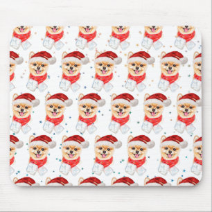 Zwergspitz-Hunderasse Weihnachtssterne Mousepad