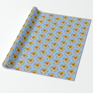 Zwergspitz in Gänseblümchen Malerei - Originale Hu Geschenkpapier