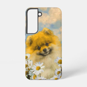 Zwergspitz in Gänseblümchen Malerei - Originale Hu Samsung Galaxy Hülle