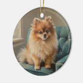 Zwergspitz Keramik Ornament (Links)