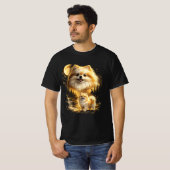 Zwergspitz lächelt zum Mond T-Shirt (Vorne ganz)