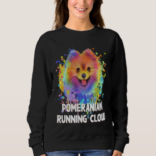 Zwergspitz Laufende Wolke Hund Humor Haustiere P Sweatshirt