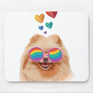 Zwergspitz mit Herzen Valentinstag Mousepad
