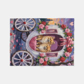 Zwergspitz Valentinstag Fleecedecke (Vorderseite (Horizontal))