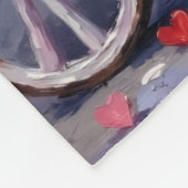 Zwergspitz Valentinstag Fleecedecke (Ecke)