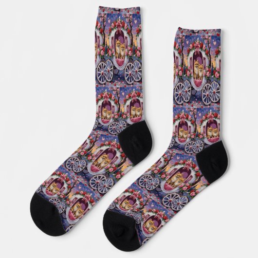 Zwergspitz Valentinstag Socken (Linkes Detail)