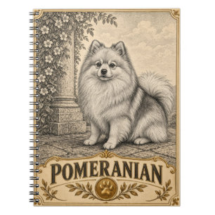 Zwergspitz, Vintage Heritage Hund Notizblock