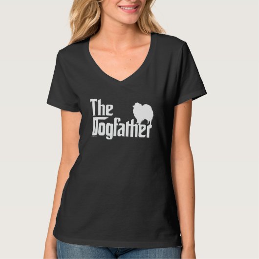 Zwergspitz  Zwergspitz-Vater T-Shirt (Vorderseite)
