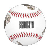 Zwergvogel-Cartoon Baseball (Rückseite)