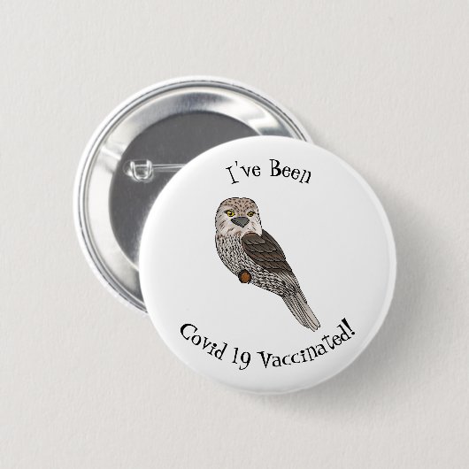 Zwergvogel-Cartoon Button (Vorne & Hinten)