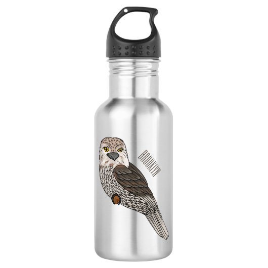 Zwergvogel-Cartoon Edelstahlflasche (Vorderseite)
