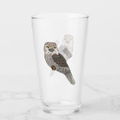 Zwergvogel-Cartoon Glas (Rückseite)