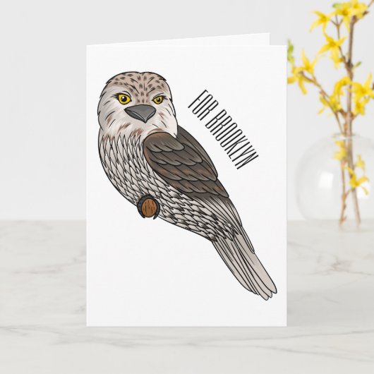 Zwergvogel-Cartoon Karte (Gelbe Blume)