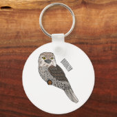 Zwergvogel-Cartoon Schlüsselanhänger (Vorderseite)
