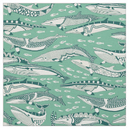 Zwergwale dunkles Teal-Peppermint Stoff