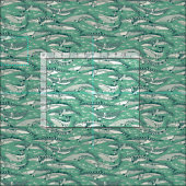 Zwergwale dunkles Teal-Peppermint Stoff (Kachel)